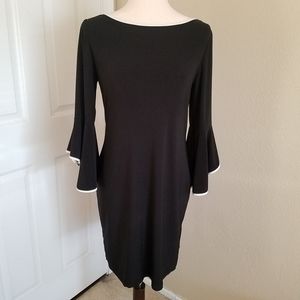 Bell Sleeve Classic B&W Dress Size S By Nik and Nash
